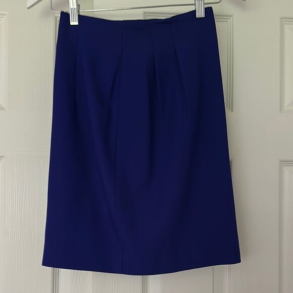 David N Petites Double-Breasted Blazer with Skirt Set in Purple - Picture 3 of 4